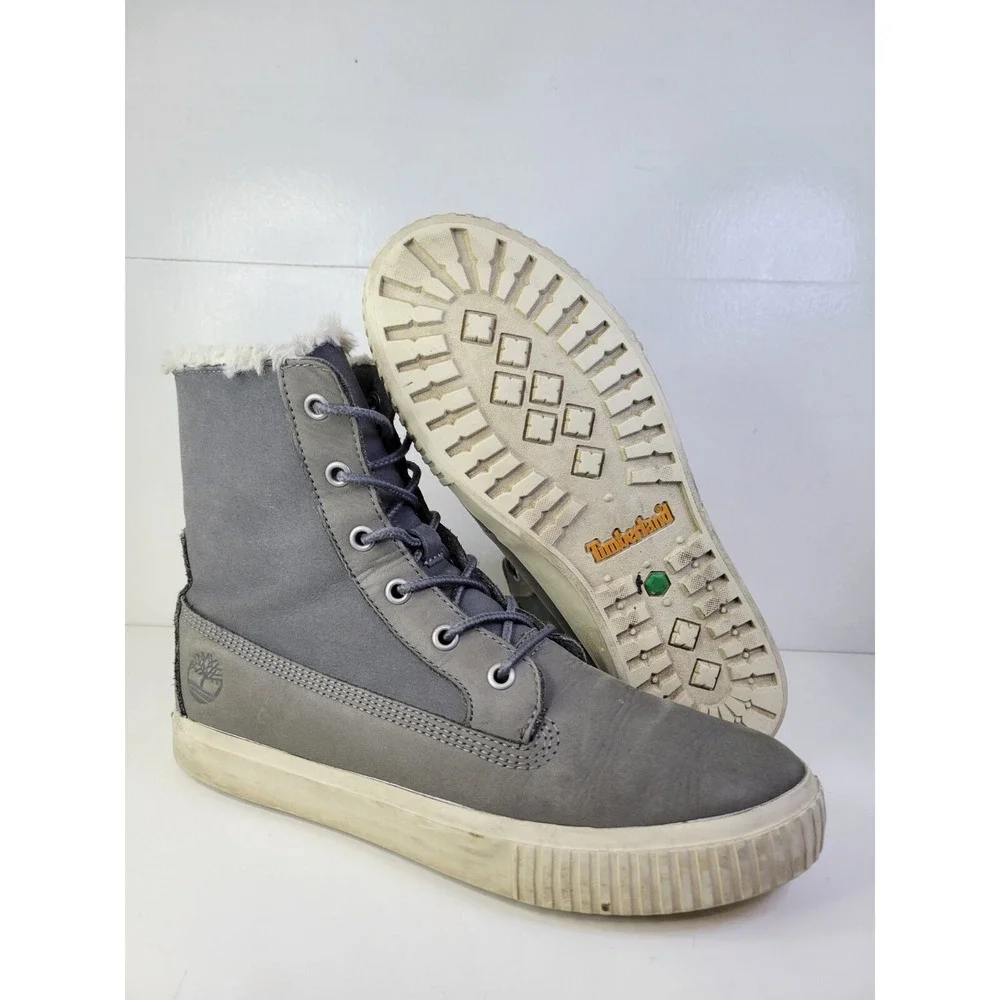 Timberland Womans Skyla Bay Fleece Fold-Down Boot Medium Gray Nubuck 8.5 Grey US